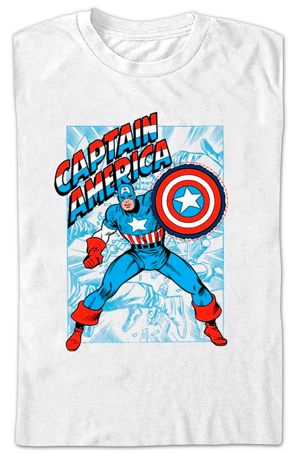 White Shielded Captain America Marvel Comics T-Shirt product image 2