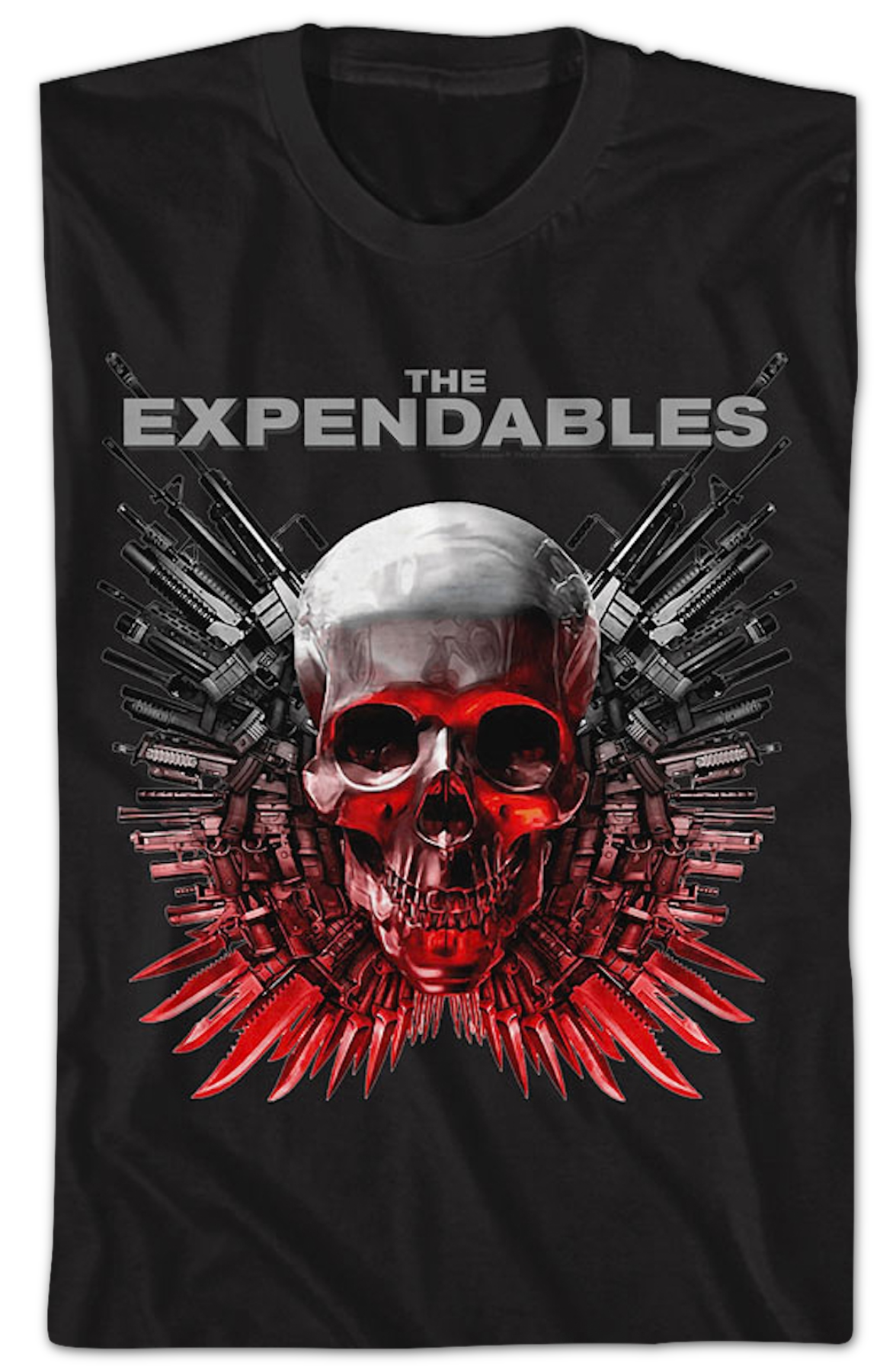Skull And Guns Logo Expendables T-Shirt product image 2