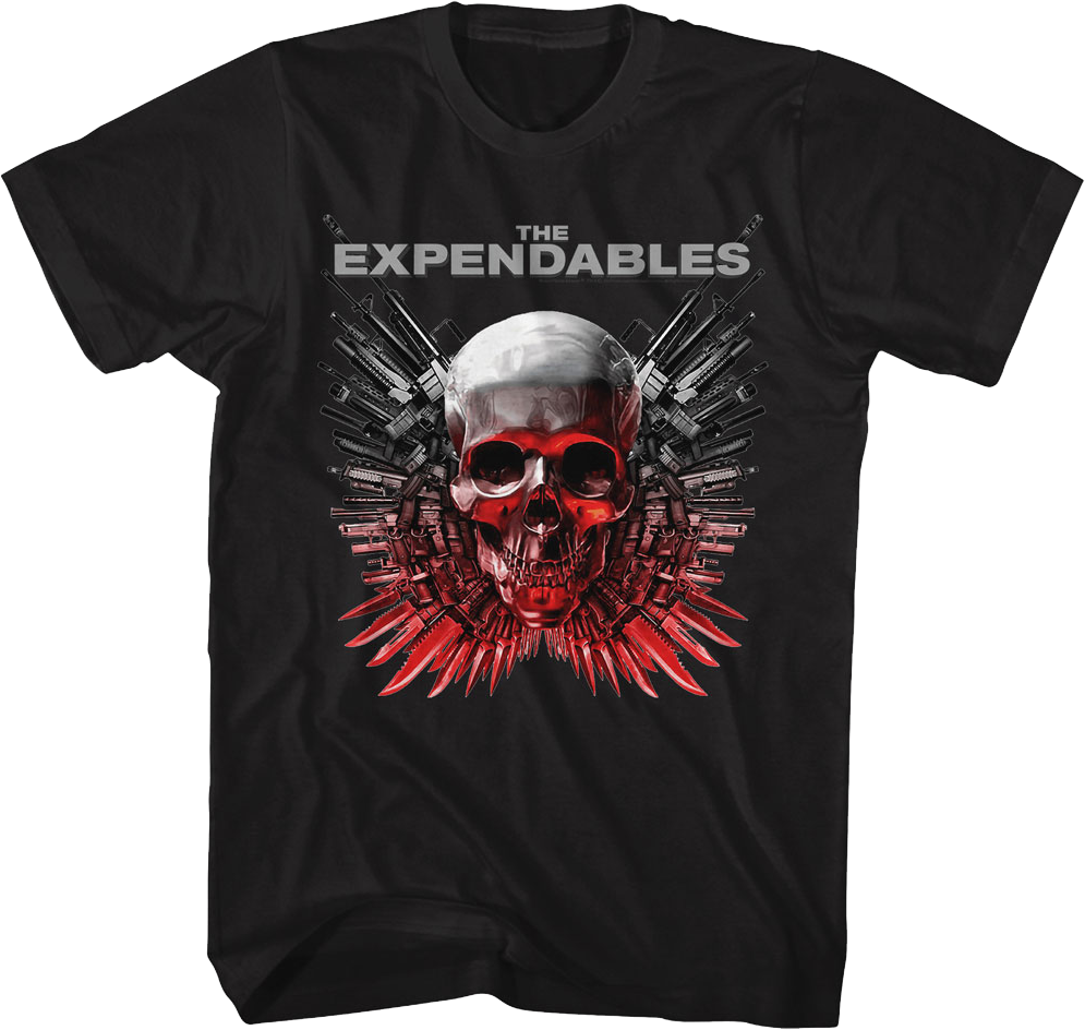 Skull And Guns Logo Expendables T-Shirt product image 1