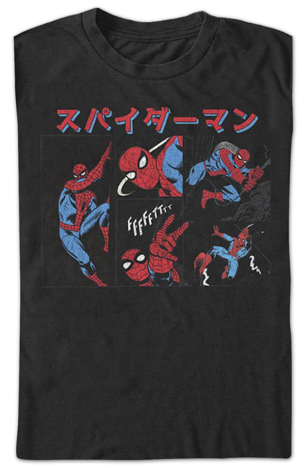 Spider-Man Japanese Collage Marvel Comics T-Shirt product image 2