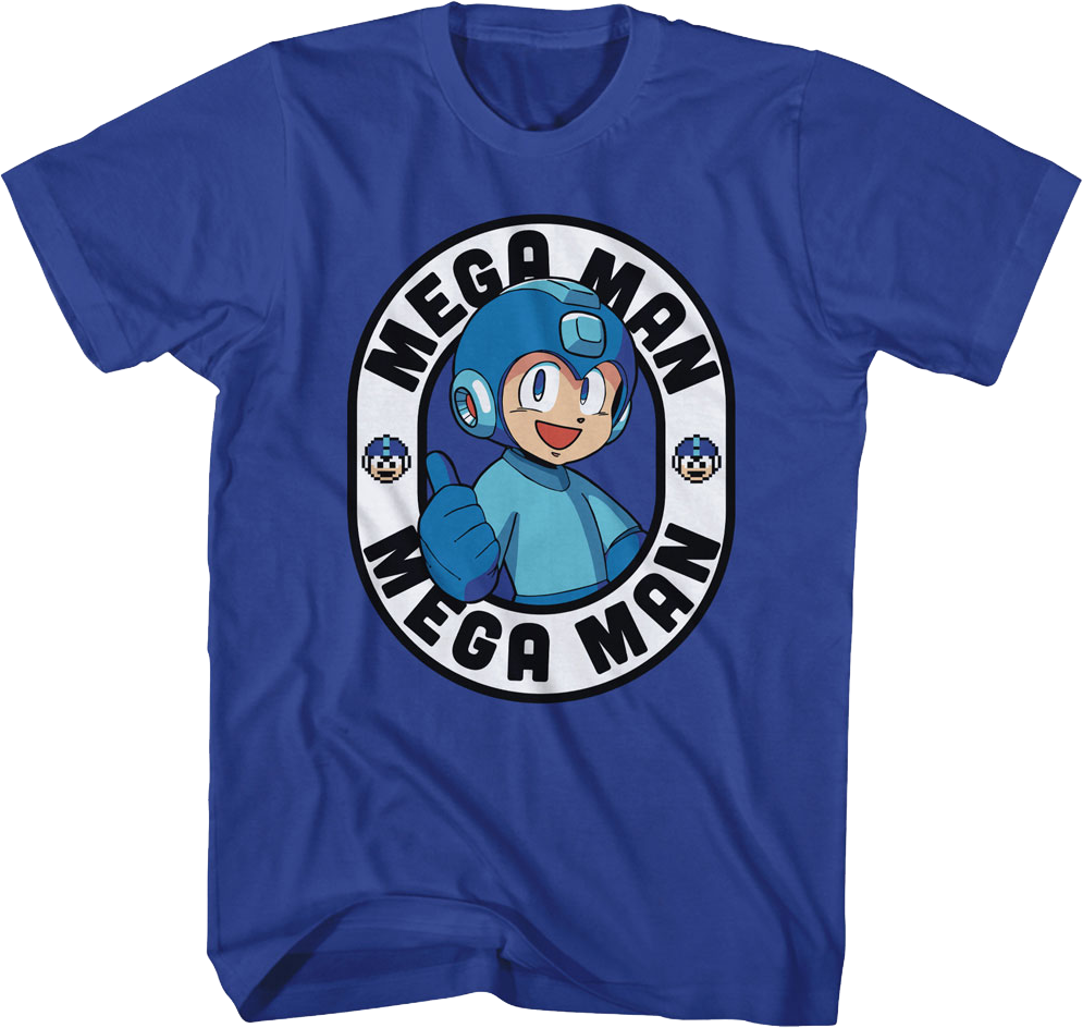 Thumbs Up Oval Mega Man T-Shirt product image 1