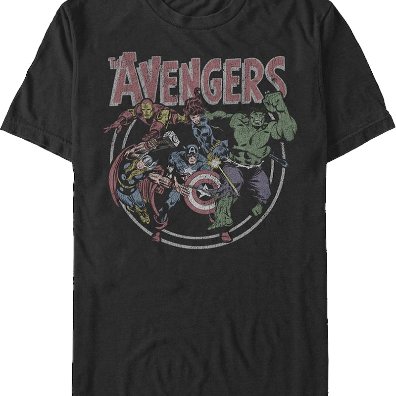 Vintage Avengers Collage Marvel Comics T-Shirt product image 1