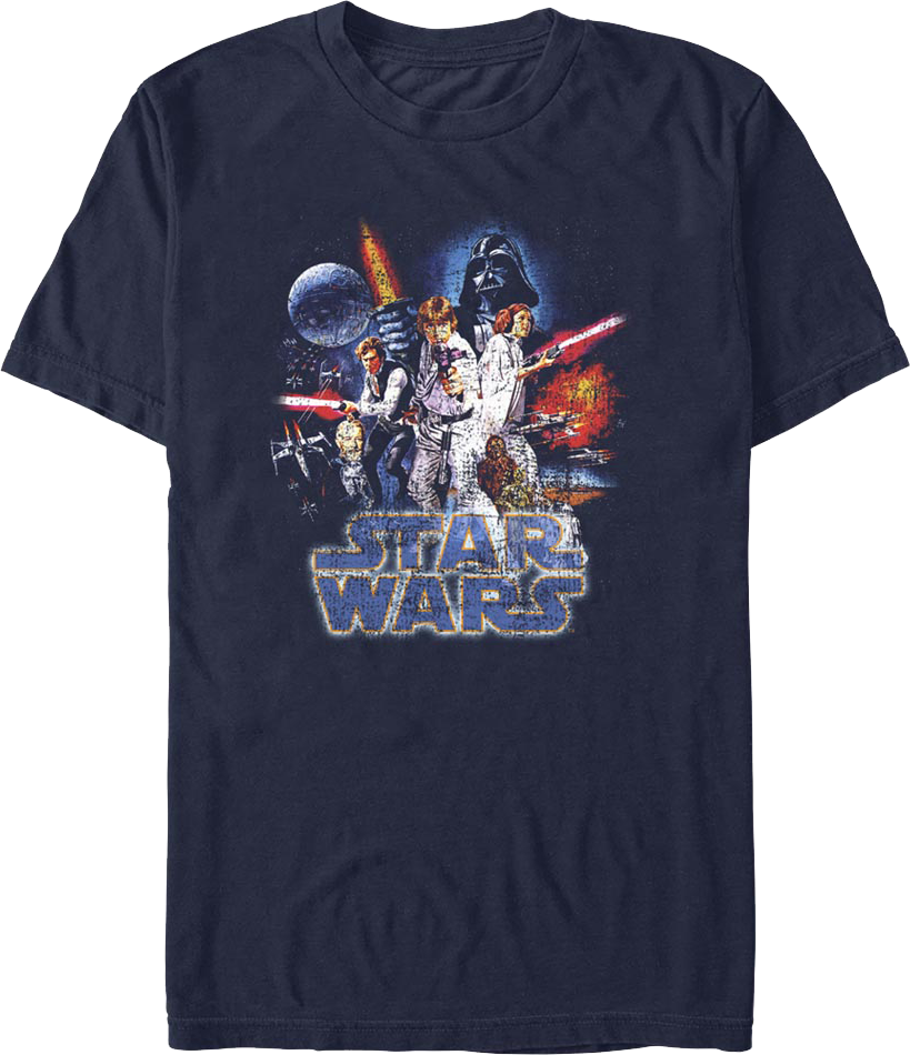 Vintage Episode IV A New Hope Movie Poster Star Wars T-Shirt