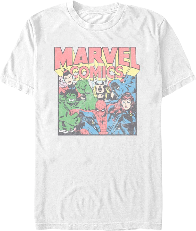 Vintage Heroes Collage Marvel Comics T-Shirt product image 1