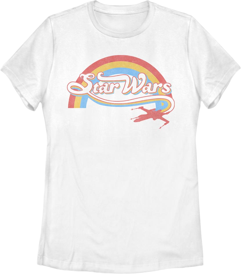 Womens Rainbow X-Wing Logo Star Wars Shirt product image 1