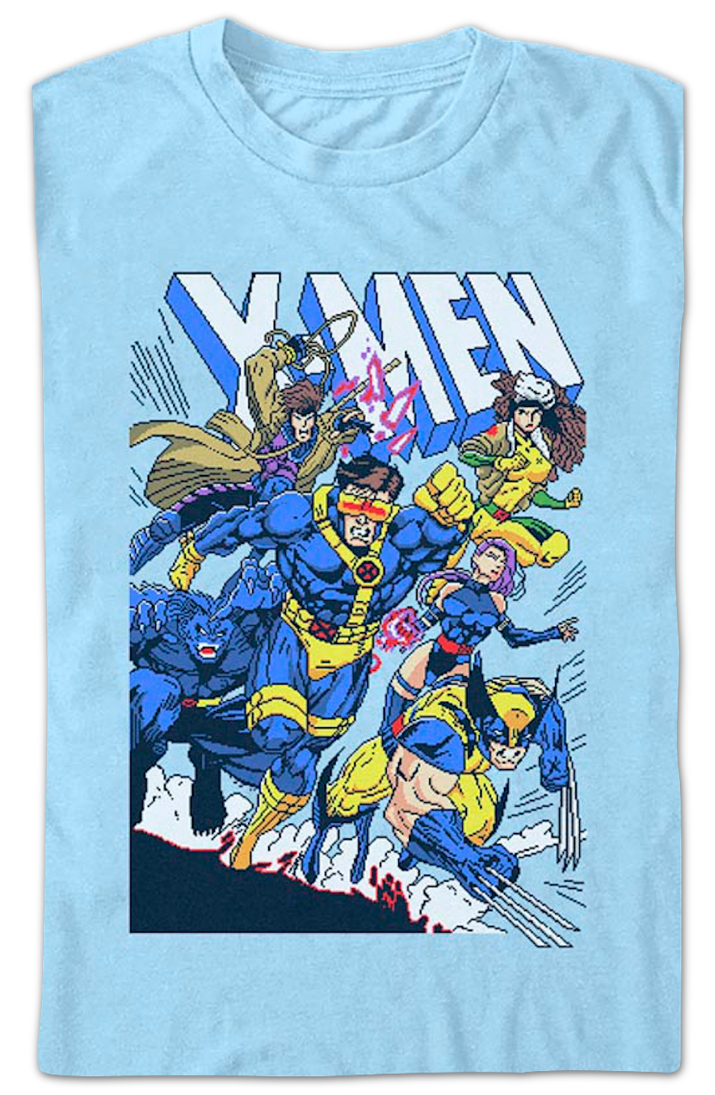X-Men Pixelated Mutants To The Rescue Marvel Comics T-Shirt product image 2