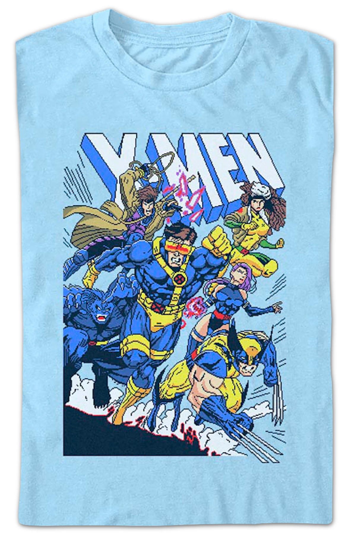 X-Men Pixelated Mutants To The Rescue Marvel Comics T-Shirt product image 2