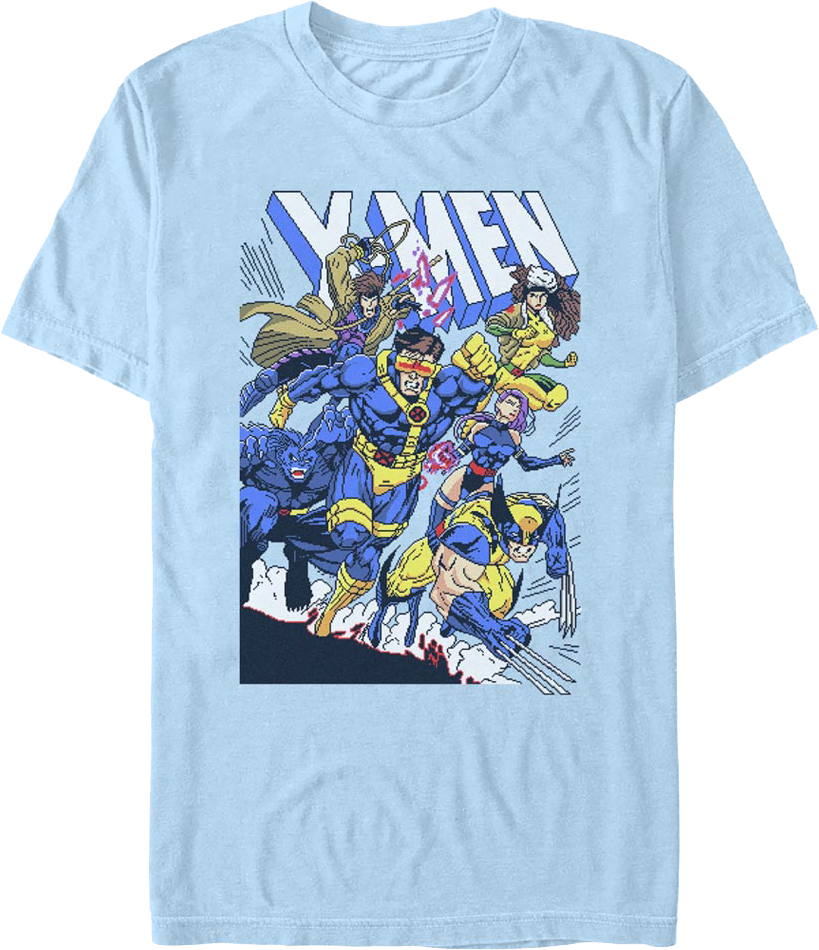 X-Men Pixelated Mutants To The Rescue Marvel Comics T-Shirt product image 1
