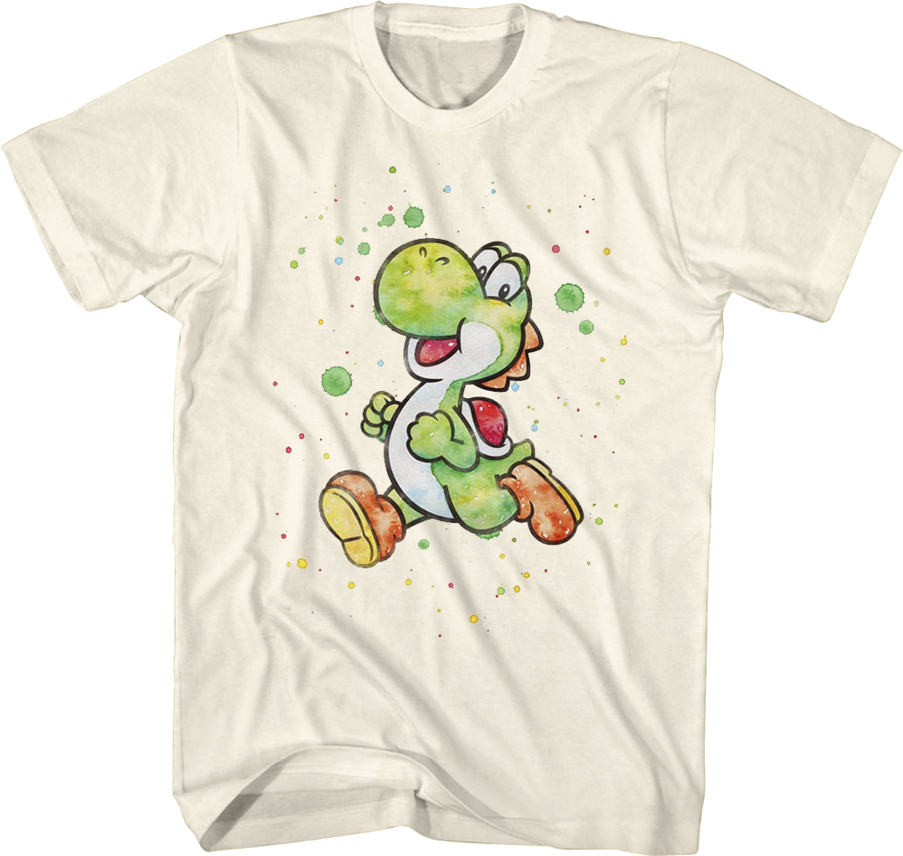 Yoshi Paint Splatter Super Mario Bros. T-Shirt product image 1