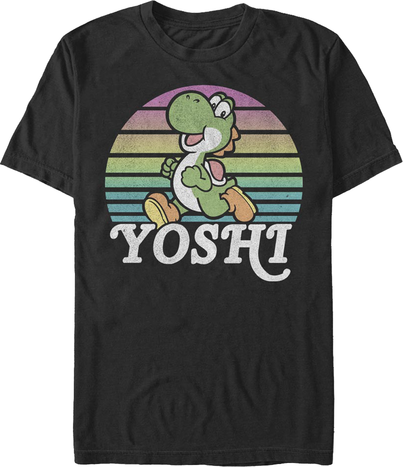 Yoshi Retro Stripes Super Mario Bros. T-Shirt product image 1